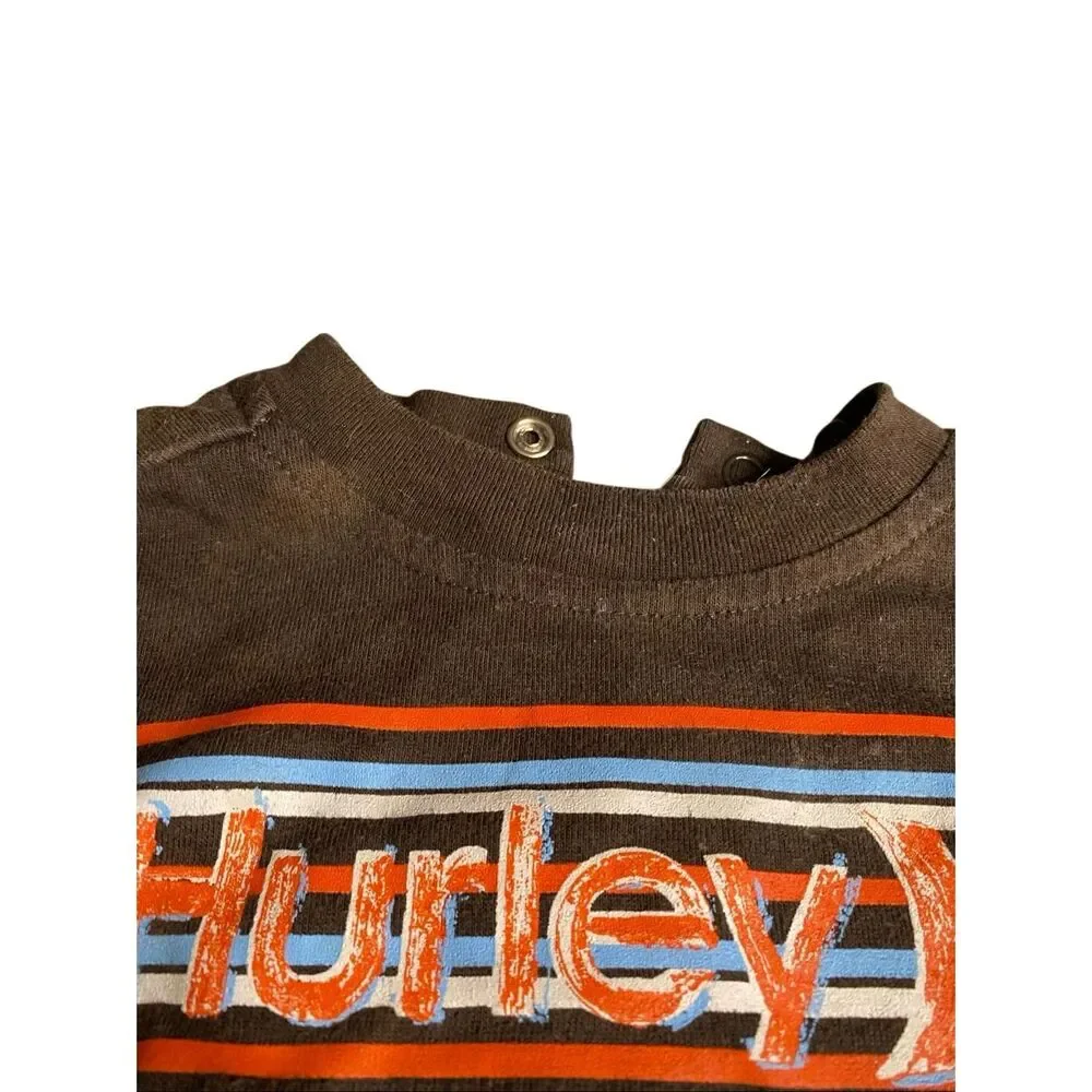 Hurley Baby Bodysuit Set Long Sleeve Short Sleeve Orange Brown 3-6 Months Surf